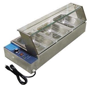 Omcan Bain Marie 3 Half Size Wells 4&quot; Deep