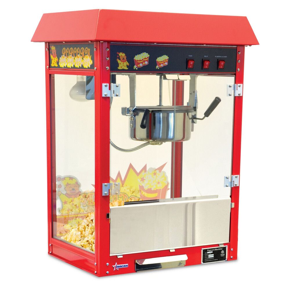 Omcan Popcorn Machine Electric 8 oz Kettle Capacity 22&quot;x16&quot;x29&quot;