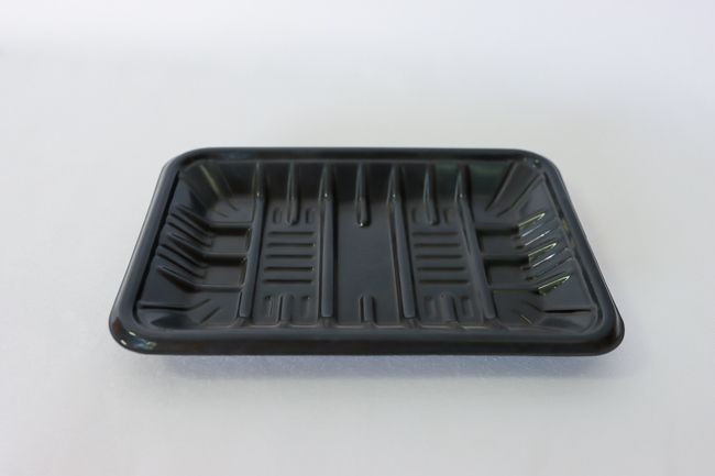 PLASTIC FOOD TRAY BLACK 193*126*20MM 2000's