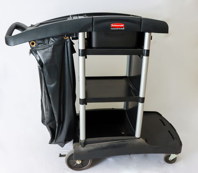 Rubbermaid Housekeeping High Compact Security Cart W/Hood Black
