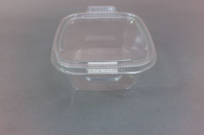 Safe-Pinch 24oz Tamper Evident 6&quot; Square Clear Hinged 75/Pack TE6624