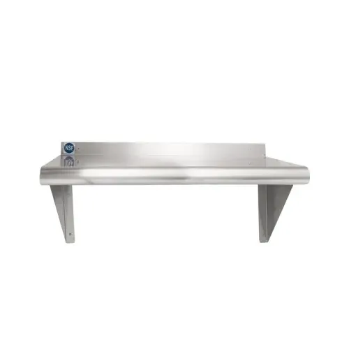 SS Wall Shelf 12&quot;x24&quot; 430 18GA 2 Wall Brackets