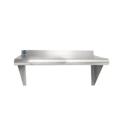 SS Wall Shelf 12&quot;x24&quot; 430 18GA 2 Wall Brackets
