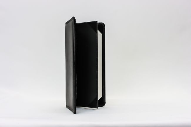 Tablecraft 4.25&quot;x11&quot; 4 View Menu Black Faux Leather