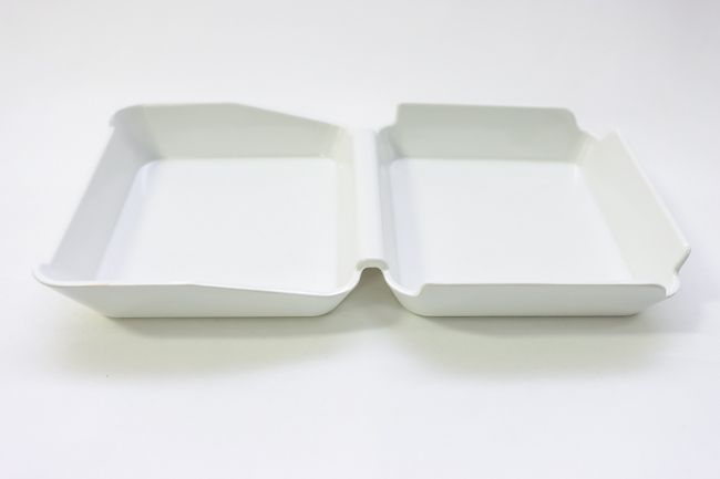 Tablecraft Burger Box 2 Comp. White Melamine