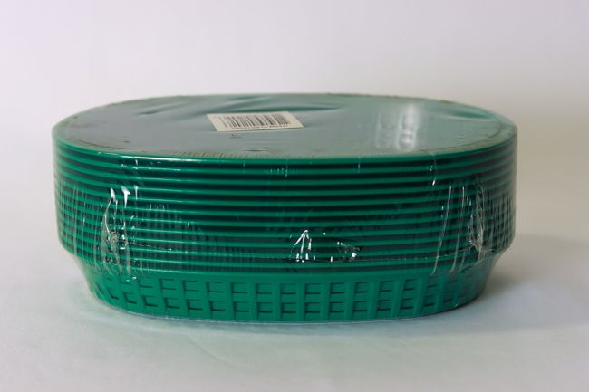 TG 10 3/4&quot; Oblong Basket Green 12/bag