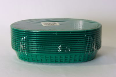 TG 10 3/4&quot; Oblong Basket Green 12/bag
