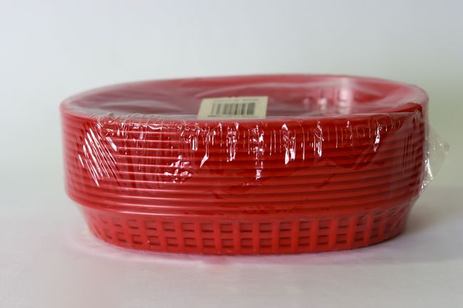 TG 10 3/4&quot; Oblong Basket Red Per Doz