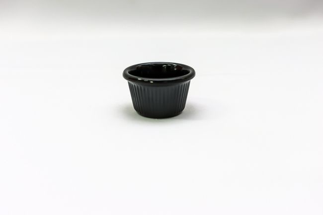 TG 1 1/2 Oz 2 1/2" Black Fluted Ramekin
