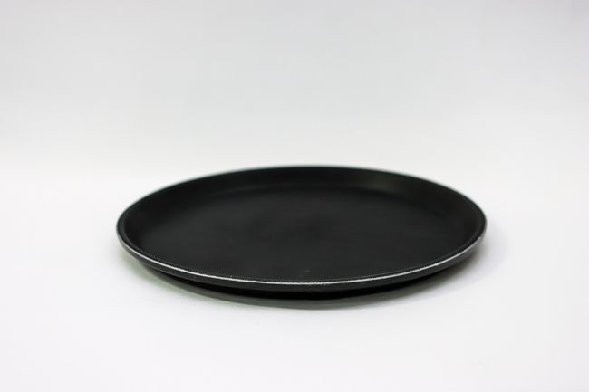 TG 11&quot; Round Tray, Fiberglass, BLK