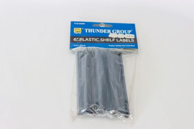 TG 6&quot; Black Shelf Label (Pack of 4)