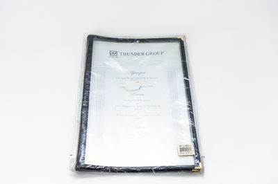 TG 8 1/2&quot;x14&quot; 4 Page Fold Menu Long Black