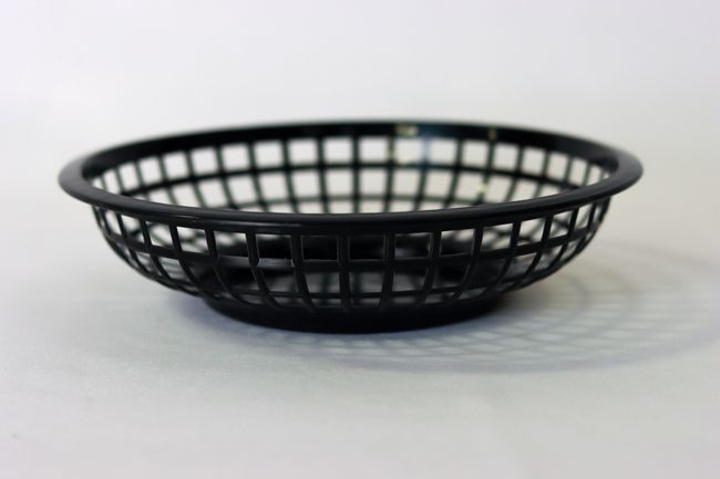 TG 8&quot; Round Basket Black 12/bag