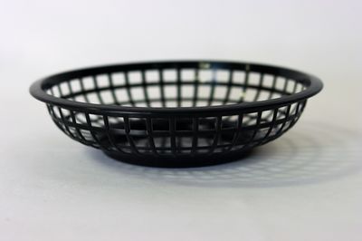 TG 8&quot; Round Basket Black 12/bag