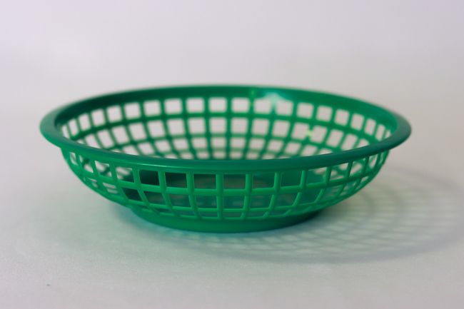 TG 8&quot; Round Basket Green 12/pack