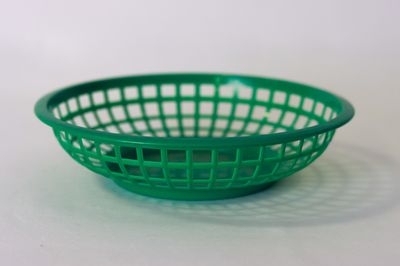 TG 8&quot; Round Basket Green 12/pack
