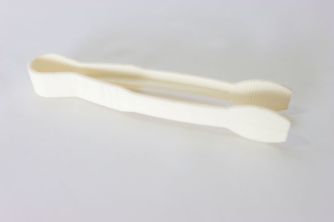 TG 9&quot; Flat Grip Tong Poly White