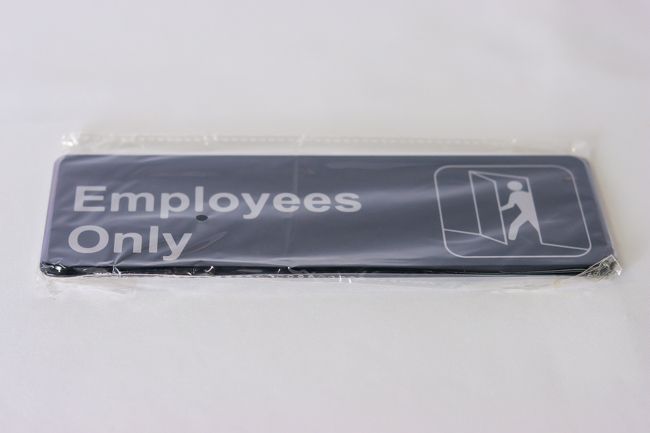 TG 9&#39;&#39;x 3&#39;&#39; Information Sign With Symbols Employee