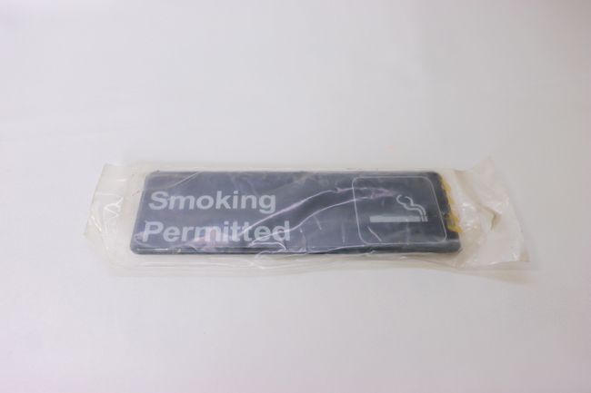 TG 9&quot;x 3&quot; (SMOKING PERMITTED) Sign With Symbols