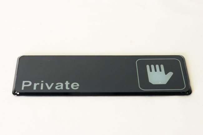 TG 9&quot;x 3&quot; (PRIVATE) Sign With Symbols