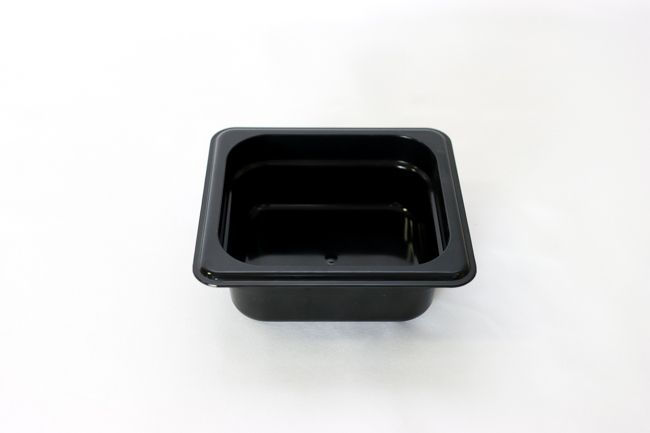 TG Sixth Size 2 1/2&quot; Deep Poly Food Pan Black