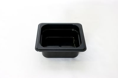 TG Sixth Size 2 1/2&quot; Deep Poly Food Pan Black