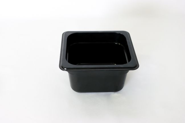 TG Sixth Size 4&quot; Deep poly Food Pan Black