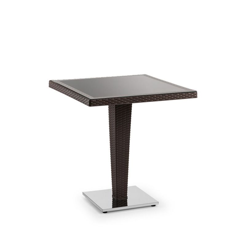 Tilia Antares Table Wenge 70x70 Glass Top Alum base