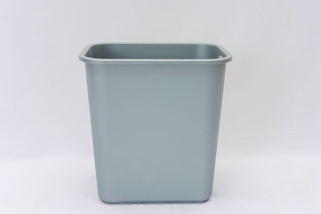 United Solution 28 qt Office Wastebasket Silver