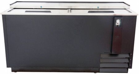 U-Star Bottle Cooler 65" Wide 18 cu. ft. 2 Lockable SS Sliding Lids 4 Dividers 115v/60/1-ph