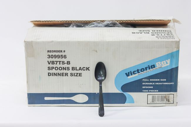 VicBay 1000 Ct Black Dinner Spoon
