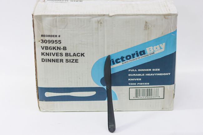 VicBay 1000 Ct Knives Black Dinner