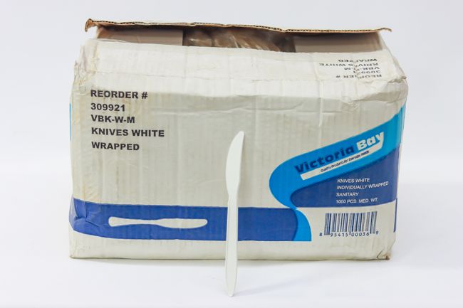 VicBay 1000 Ct Wrapped White Knifes # 309921
