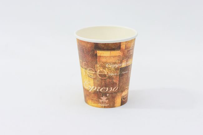 Vicbay 8 oz Hot Drink Cups Cafe Design 50/Pack