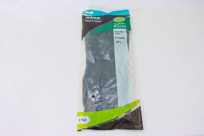 WC 10x18&quot; Natural Latex Gloves Black