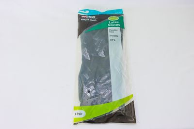 WC 10x18&quot; Natural Latex Gloves Black