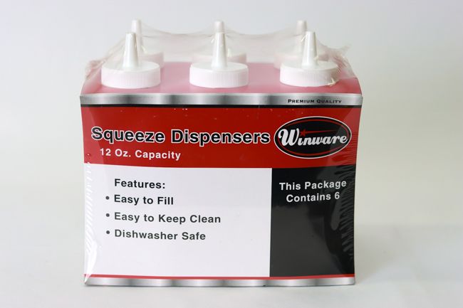 WC 12oz Squeeze Bottle Clear 6pcs/Pack