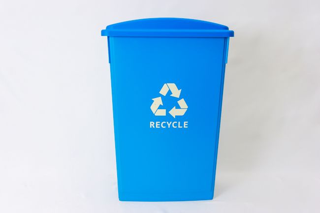 WC 23gal Slender Trash Can Blue
