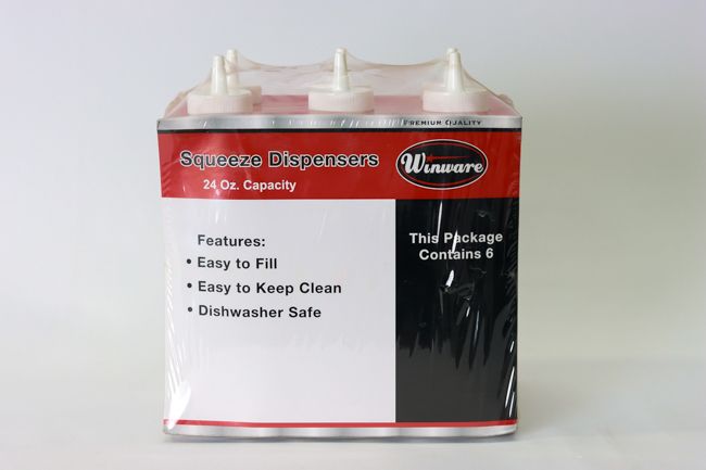 WC 24oz Squeeze Bottle Clear 6pcs/Pack