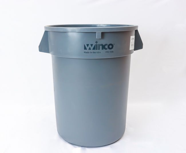 WC 32gal Round Trash Can Gray 1ct