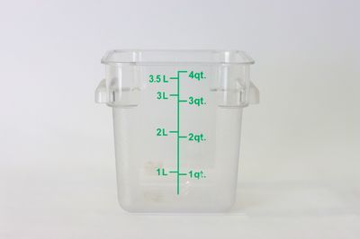 WC 4qt Square Container Clear PC