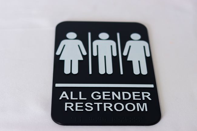 WC Information Sign &quot;ALL GENDER&quot; 6x9&quot; Black