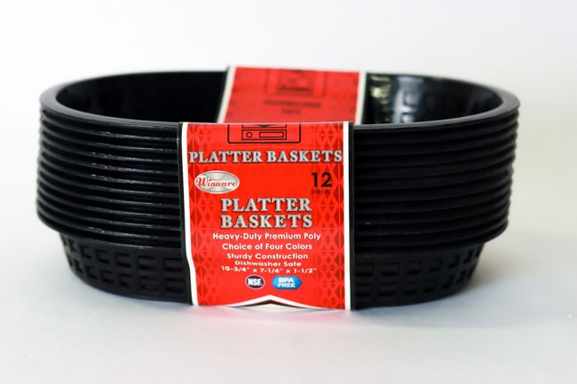 WC Platter Basket Oval 10-3/4&quot; Black