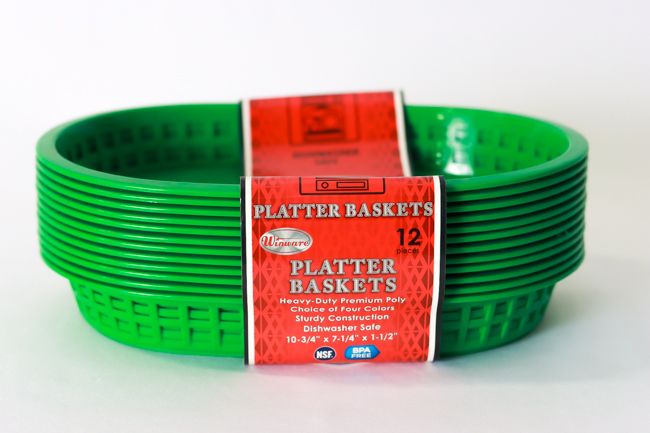 WC Platter Basket Oval 10-3/4&quot; Green