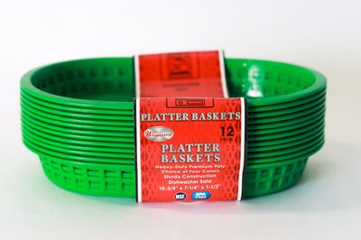 WC Platter Basket Oval 10-3/4&quot; Green