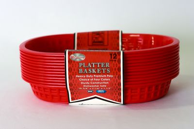 WC Platter Basket Oval 10-3/4&quot; Red