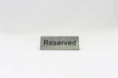 WC Tent Sign &quot; Reserved &quot; S/S
