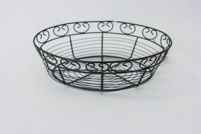WC Wire Bread/Fruit Basket Black Oval