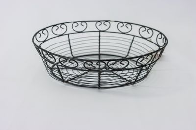 WC Wire Bread/Fruit Basket Black Oval