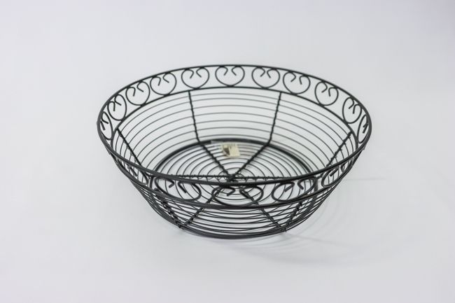 WC Wire Bread/Fruit Basket Black Round